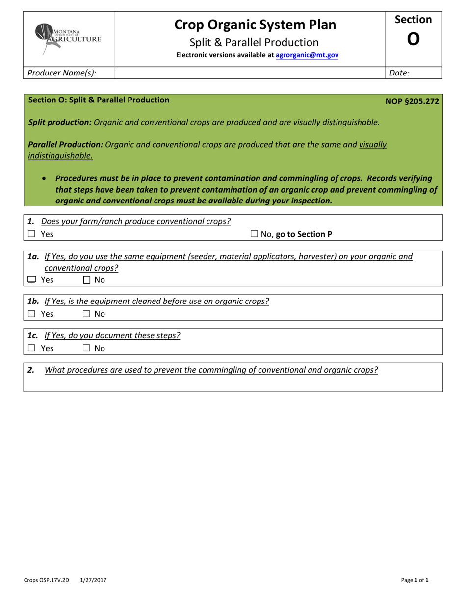 Crop Organic System Plan - Montana, Page 29