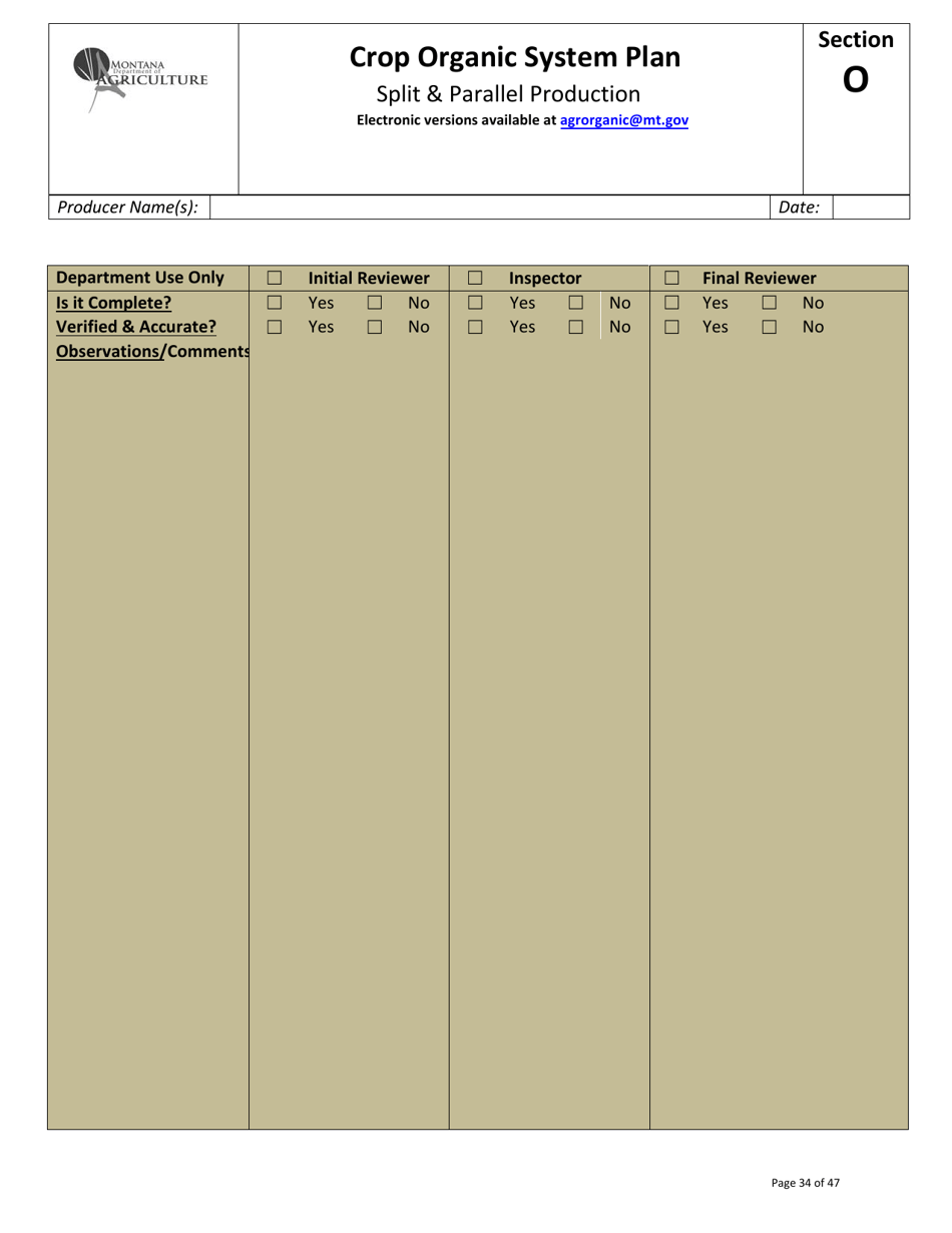 Crop Organic System Plan - Montana, Page 30