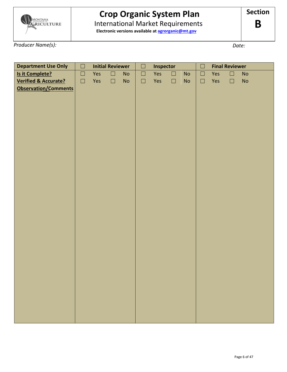 Crop Organic System Plan - Montana, Page 6