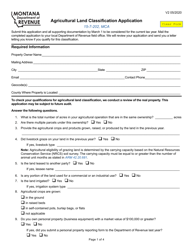 Form AB-3 &quot;Agricultural Land Classification Application&quot; - Montana
