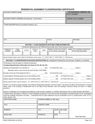 FEMA Form 086-0-24 Residential Basement Floodproofing Certificate, Page 2