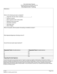 Form FA-10C Developmental Testing - Nevada, Page 2