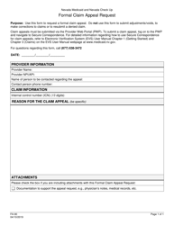 Form FA-90 &quot;Formal Claim Appeal Request&quot; - Nevada