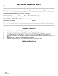 Form 734 Sign Permit Application - Nevada, Page 2