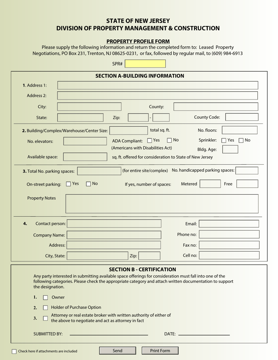 Property Profile Form - New Jersey, Page 1