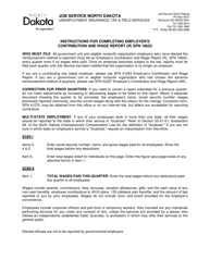 Instructions for Form SFN19622 Employers Contribution and Wage Report (Reimbursable) - North Dakota