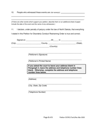 Form SFN51565 Petition for Disorderly Conduct Restraining Order - North Dakota, Page 3