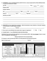 DEQ Form 110-301 Lead-Based Paint Certification Application - Oklahoma, Page 2