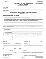 Document preview: Form NHJB-2169-PE Petition and Affidavit for Expedited Hearing - New Hampshire