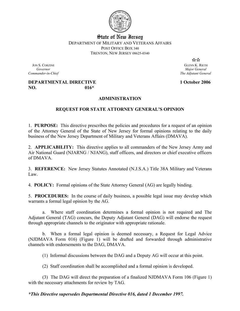 NJDMAVA Form 016 - Fill Out, Sign Online and Download Printable PDF ...