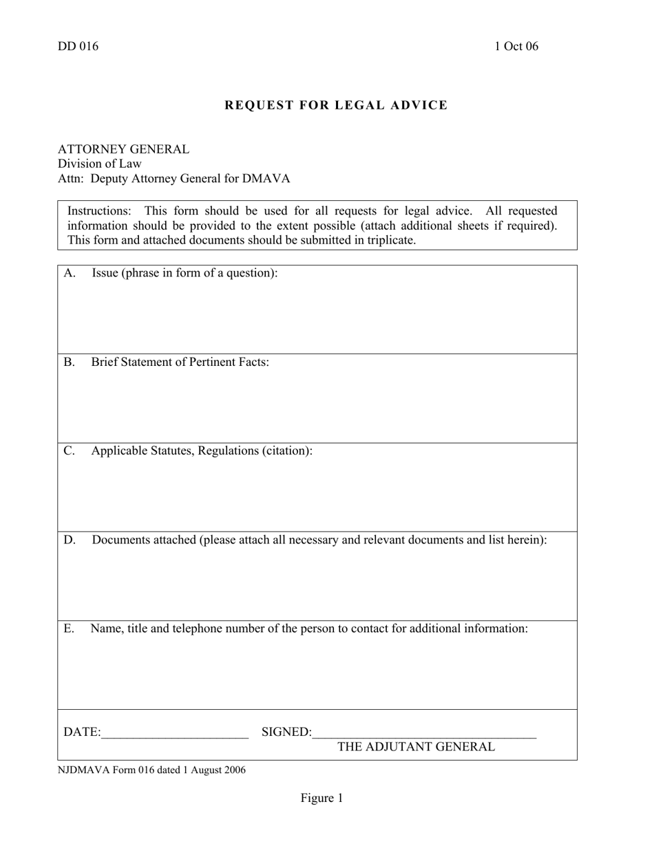 NJDMAVA Form 016 Request for Legal Advice - New Jersey, Page 3