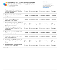Document preview: Form SFN61026 Facilitated Iep - Facilitator Exit Survey - North Dakota