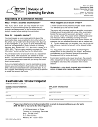Document preview: Form DOS1353-F-A Examination Review Request - New York