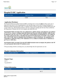 Document preview: Form EARC-3 Hospital Earc Application - New Jersey