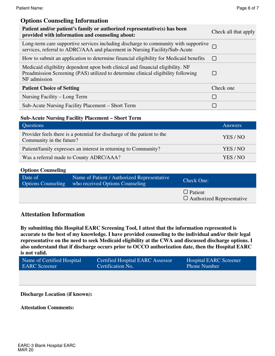 Form EARC-3 Hospital Earc Application - New Jersey, Page 6