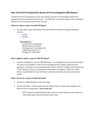 Form FI-101 Application for Copy of Fire Marshal Fire and Incident Report - New York City, Page 2