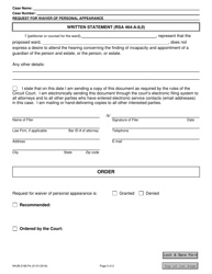 Form NHJB-2168-PE Request for Waiver of Personal Appearance - New Hampshire, Page 2