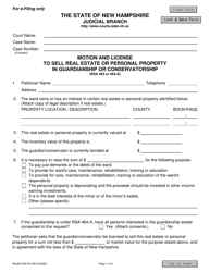 Document preview: Form NHJB-2164-PE Motion and License to Sell Real Estate or Personal Property in Guardianship or Conservatorship - New Hampshire
