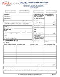 Form SFN41263 &quot;Employer's Contribution and Wage Report&quot; - North Dakota