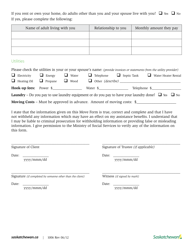 Form 1006 Move Form - Saskatchewan, Canada, Page 2