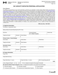 Document preview: Form PAW5702745 Bc Capacity Initiative Proposal Application - Canada