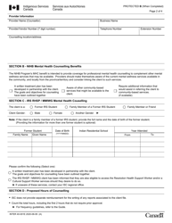 Form INTER40-001E Mental Health Counselling Coverage Prior Approval Request - Canada, Page 2