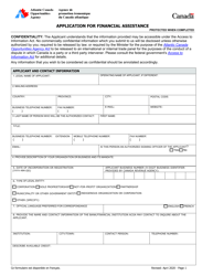 Application for Financial Assistance - Canada