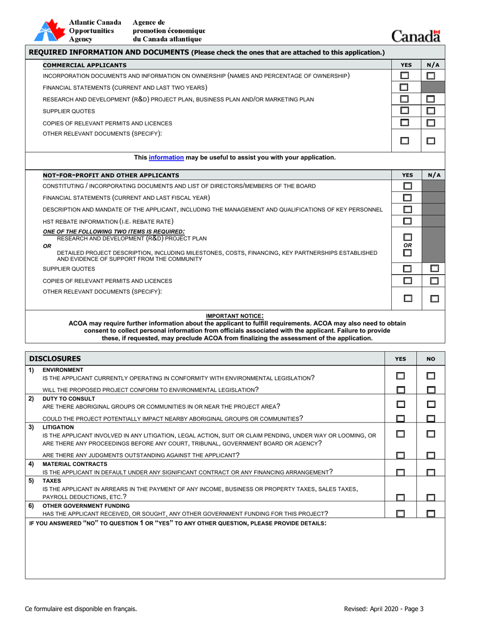 Application for Financial Assistance - Canada, Page 3
