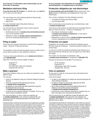 Form T4 SUM Summary of Remuneration Paid - Canada (English/French), Page 2