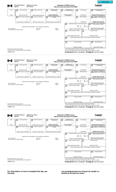 Form T4RSP  Printable Pdf