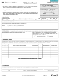 Form T1-ADJ - Fill Out, Sign Online and Download Fillable PDF, Canada ...