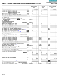 Form T2203 (9400-S3) Part 3 Provincial and Territorial Non-refundable Tax Credits (Sk, AB, Bc) - Canada