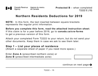 Form T2222 Northern Residents Deductions - Large Print - Canada, Page 15