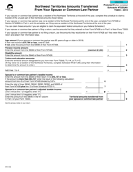 Document preview: Form T2203 (9412-S2) Schedule NT(S2)MJ Northwest Territories Amounts Transferred From Your Spouse or Common-Law Partner - Canada, 2019