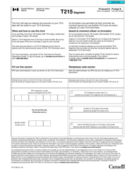 Document preview: Form T215 SEG Segment - Canada (English/French)