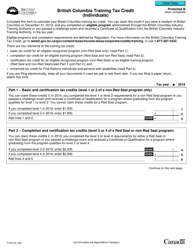 Form T1014 British Columbia Training Tax Credit (Individuals) - Canada