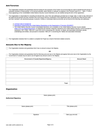 Form GAC-AMC2257E Declarations and Guarantees Form - Contribution Agreement - Canada (English/French), Page 2