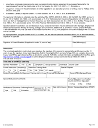 Form 12-1661E Application for Apprenticeship Training - Ontario, Canada, Page 4