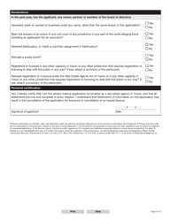 Form YG5137 Real Estate Agency Renewal Licence Application - Yukon, Canada, Page 4