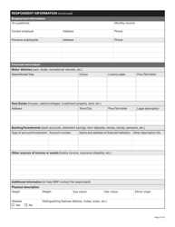 Form YG6401 Maintenance Enforcement Program Registration Form - Yukon, Canada, Page 2