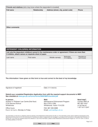 Form YG6401 Maintenance Enforcement Program Registration Form - Yukon, Canada, Page 3