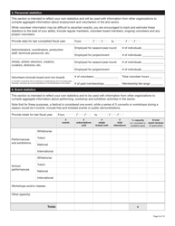 Form YG5801 Arts Operating Funds - Annual Operating Component Application Form - Yukon, Canada, Page 9