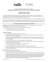 Forme YG5536 Formulaire De Proposition - Collection Permanente D&#039;oeuvres D&#039;art Du Yukon - Yukon, Canada (French)