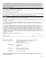 Forme YG5536 Formulaire De Proposition - Collection Permanente D&#039;oeuvres D&#039;art Du Yukon - Yukon, Canada (French), Page 5