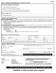 Application for a Manitoba Death Document - Manitoba, Canada, Page 2