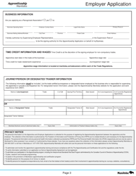 Apprenticeship Application and Agreement - Manitoba, Canada, Page 3
