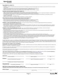 Apprenticeship Application and Agreement - Manitoba, Canada, Page 4
