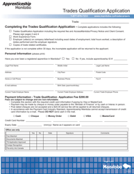 Trades Qualification Application - Manitoba, Canada, Page 2