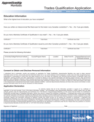 Trades Qualification Application - Manitoba, Canada, Page 3
