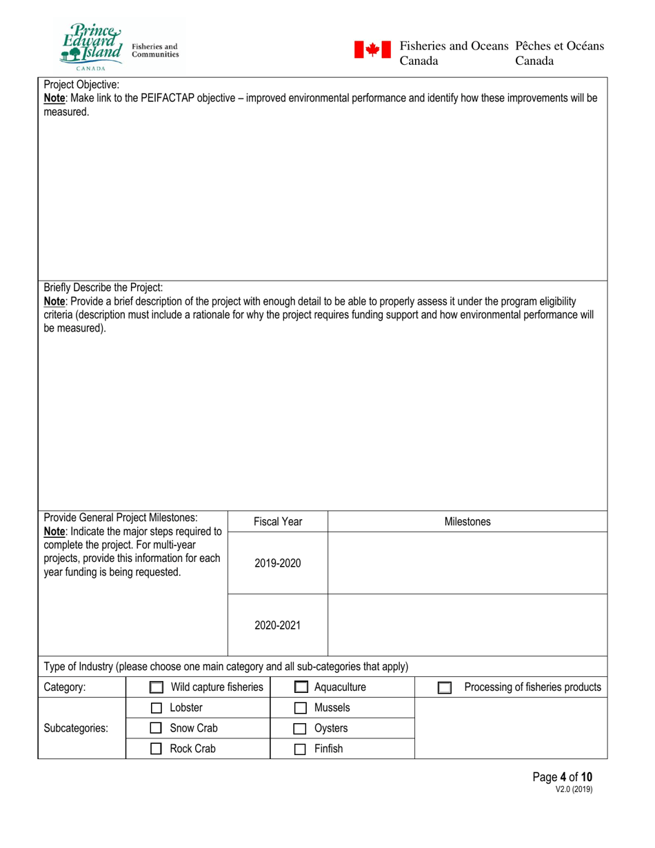 Expression of Interest Form - Prince Edward Island Fisheries and Aquaculture Clean Technology Adoption Program - Prince Edward Island, Canada, Page 4